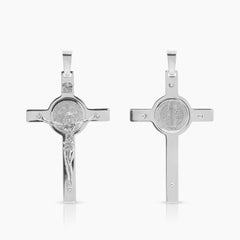 ST. BENEDICT CRUCIFIX CROSS PENDANT (50 MM)  IN 14K YELLOW GOLD