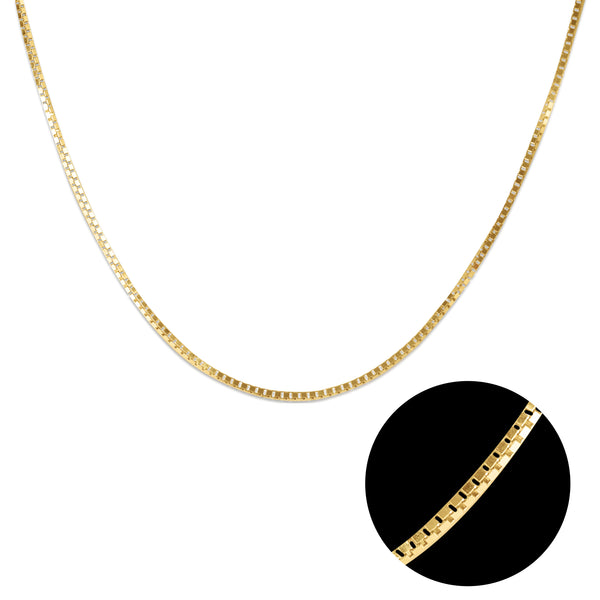 BOX CHAIN NECKLACE IN 14K YELLOW GOLD