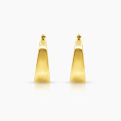 HARPER U-SHAPED LADIES HOOP EARRINGS IN (SAUDI) 18K YELLOW GOLD
