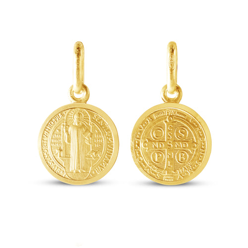 ST. BENEDICT MEDAL 12MM IN 18K YELLOW GOLD