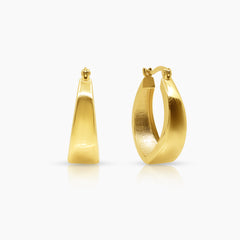 HARPER U-SHAPED LADIES HOOP EARRINGS IN (SAUDI) 18K YELLOW GOLD