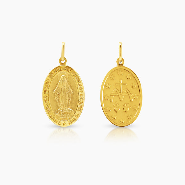 OUR LADY OF GUADALUPE PENDANT MEDAL (25 MM) IN (ITALIAN) 14K YELLOW GOLD