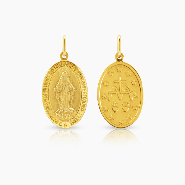 OUR LADY OF GUADALUPE PENDANT MEDAL (35 MM) IN (ITALIAN) 14K YELLOW GOLD