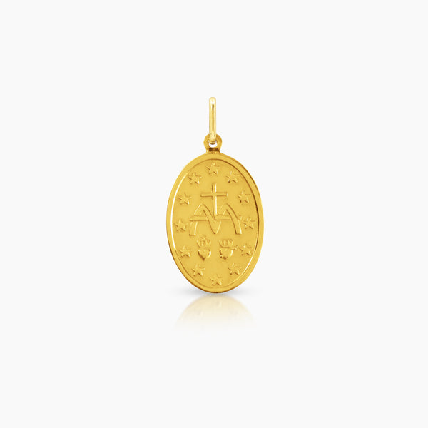 OUR LADY OF GUADALUPE PENDANT MEDAL (25 MM) IN (ITALIAN) 14K YELLOW GOLD