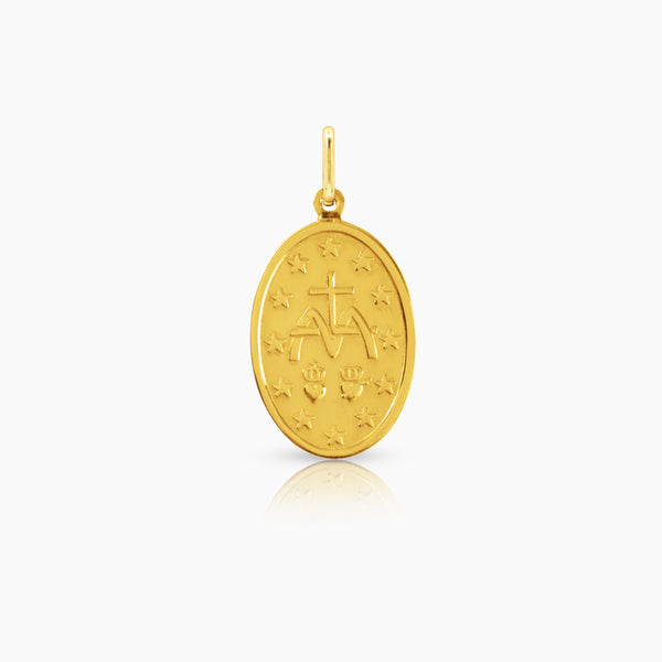 OUR LADY OF GUADALUPE PENDANT MEDAL (35 MM) IN (ITALIAN) 14K YELLOW GOLD