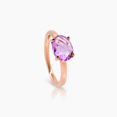 6 1/4" AMETHYST LADIES RING IN (SAUDI) 18K ROSE GOLD