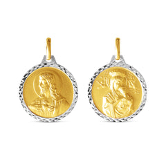 SACRED HEART & PERPETUAL MEDAL 16MM IN TWO-TONE 14K GOLD