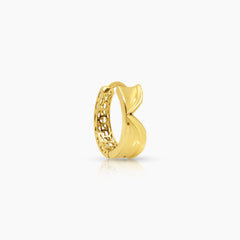 MONEY CATCHER LADIES HOOP EARRINGS IN (SAUDI) 18K YELLOW GOLD