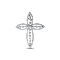 CROSS DIAMOND PENDANT IN 14K WHITE GOLD
