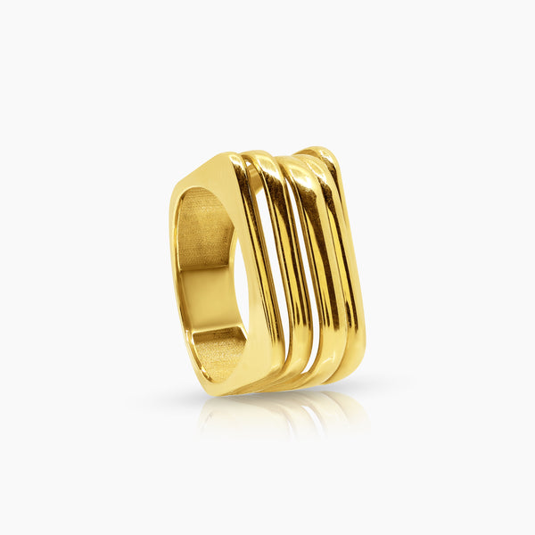 7.8" LAYERED RING IN (SAUDI) 18K YELLOW GOLD