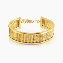 TEXTURED LADIES BANGLE IN (SAUDI) 18K YELLOW GOLD