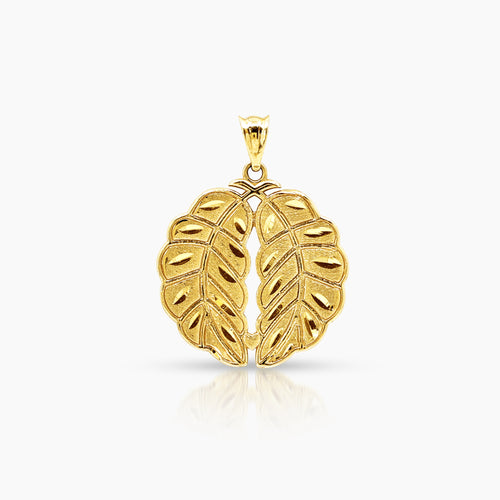 WING LEAF LADIES PENDANT (20 MM)  IN (SAUDI) 18K YELLOW GOLD