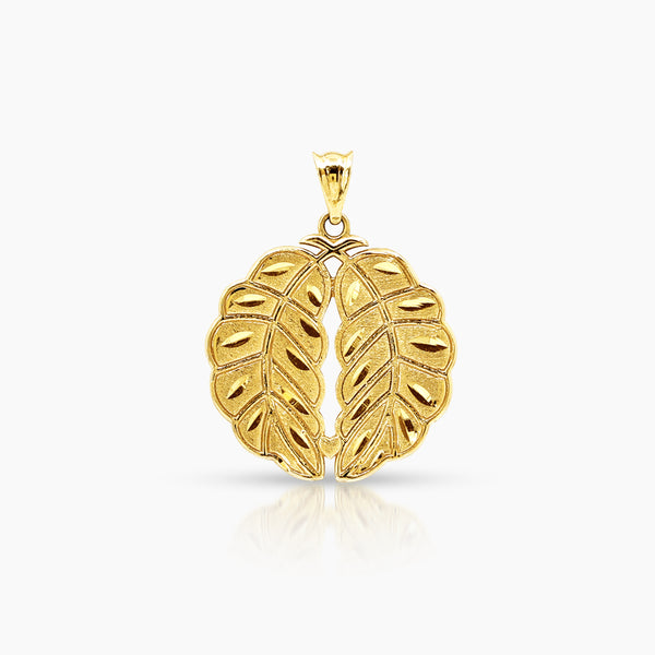 WING LEAF LADIES PENDANT (20 MM)  IN (SAUDI) 18K YELLOW GOLD
