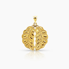WING LEAF LADIES PENDANT (20 MM)  IN (SAUDI) 18K YELLOW GOLD