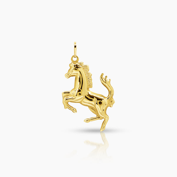 STALLION LADIES PENDANT (20 MM)  IN (SAUDI) 18K YELLOW GOLD