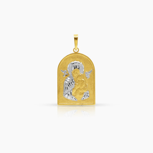 TWO TONE PERPETUAL HELP PENDANT (28 MM)  IN 18K YELLOW AND WHITE GOLD8