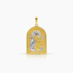 TWO TONE PERPETUAL HELP PENDANT IN 18K YELLOW AND WHITE GOLD