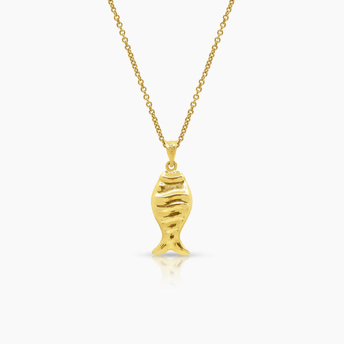FISH LADIES NECKLACE AND PENDANT IN (ITALIAN) 14K YELLOW GOLD