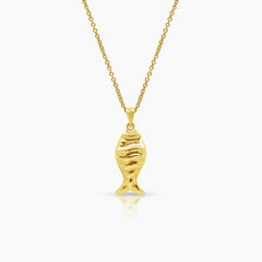 FISH LADIES NECKLACE AND PENDANT IN (ITALIAN) 14K YELLOW GOLD