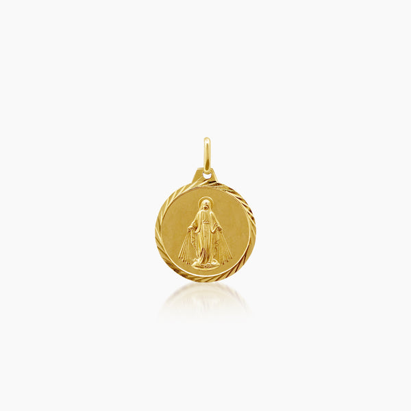 MARY MIRACULOUS MEDAL (18 MM) IN (SPANISH) 14K YELLOW GOLD