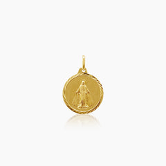 MARY MIRACULOUS MEDAL (18 MM) IN (SPANISH) 14K YELLOW GOLD