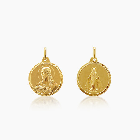 MARY MIRACULOUS MEDAL (18 MM) IN (SPANISH) 14K YELLOW GOLD