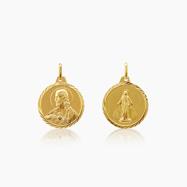 MARY MIRACULOUS MEDAL (18 MM) IN (SPANISH) 14K YELLOW GOLD
