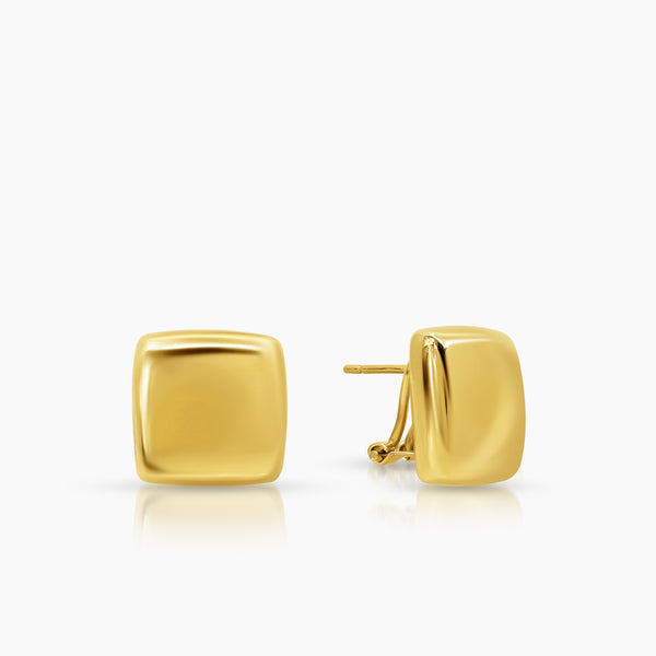 PILLOW LADIES STUD EARRINGS IN (ITALIAN) 18K YELLOW GOLD