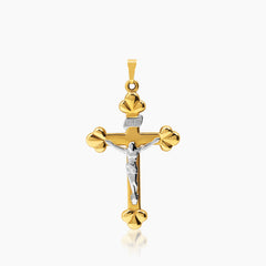 TWO-TONE INRI CRUCIFIX PENDANT ± 43 mm (H) X ± 21 mm (L) IN 18K YELLOW AND WHITE GOLD