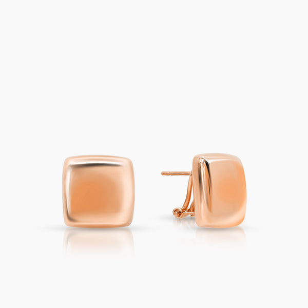 PILLOW LADIES STUD EARRINGS IN (ITALIAN) 18K ROSE GOLD