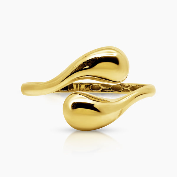 TEAR DROP CUFF LADIES BANGLE IN (SAUDI) 18K YELLOW GOLD