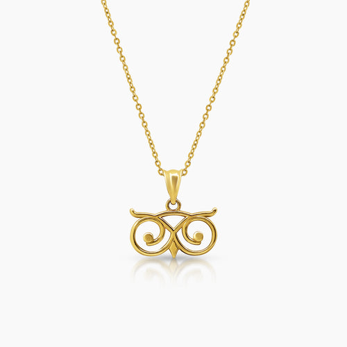 OWL HEAD LADIES NECKLACE AND PENDANT IN (SAUDI) 18K YELLOW GOLD