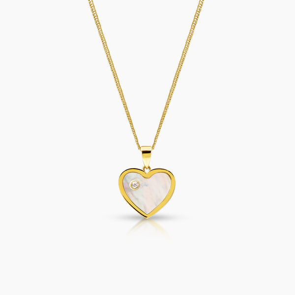 HEART LADIES NECKLACE AND PENDANT IN (SAUDI) 18K YELLOW AND WHITE GOLD