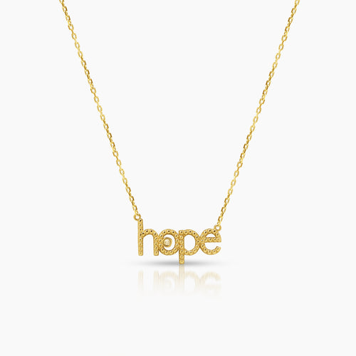HOPE LADIES NECKLACE AND PENDANT WITH CUBIC ZIRCONIAN STONE IN (ITALIAN) 18K YELLOW GOLD