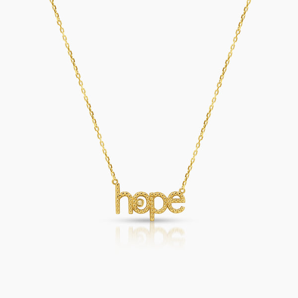 HOPE LADIES NECKLACE AND PENDANT WITH CUBIC ZIRCONIAN STONE IN (ITALIAN) 18K YELLOW GOLD