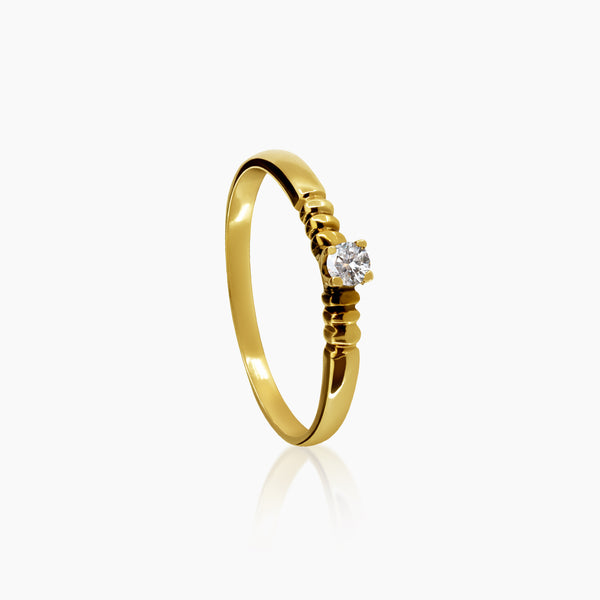 7.25 - DIAMOND ENGAGEMENT RING WITH 1=0.08 / 1.6 CARAT DIAMOND IN 14K YELLOW GOLD