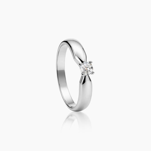6.75 - DIAMOND ENGAGEMENT RING WITH 1=0.16 / 1.7 CARAT DIAMOND IN 14K WHITE GOLD