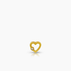 HEART LADIES RING, PENDANT AND STUD EARRINGS SET WITH CUBIC ZIRCONIAN STONE IN (SAUDI) 18K YELLOW AND WHITE GOLD