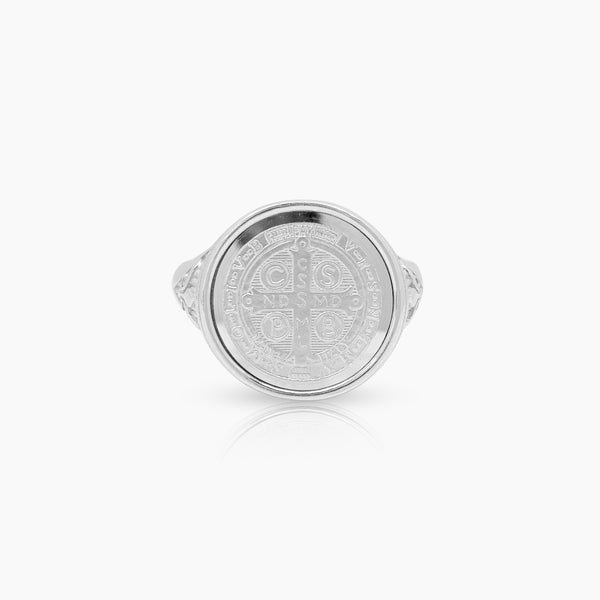 5.7" SAINT BENEDICT RING IN (SAUDI) 18K WHITE GOLD
