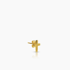 CROSS LADIES STUD EARRINGS IN (SAUDI) 18K YELLOW GOLD
