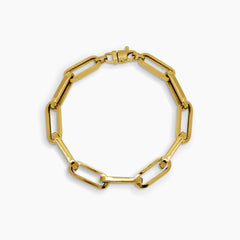 PAPER CLIP CHAIN BRACELET IN (SAUDI) 18K YELLOW GOLD