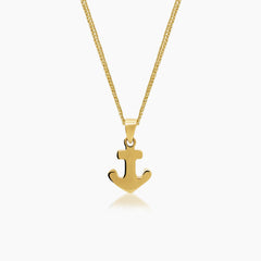 ANCHOR LADIES NECKLACE AND PENDANT IN (ITALIAN) 14K YELLOW GOLD