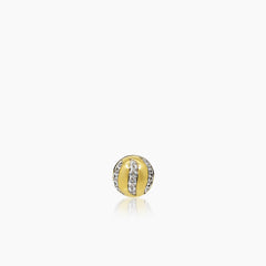 DIAMOND ORB STRIPE LADIES STUD EARRINGS WITH 30=0.20 / 1.66 / 2.2 CARAT DIAMONDS IN 18K YELLOW GOLD