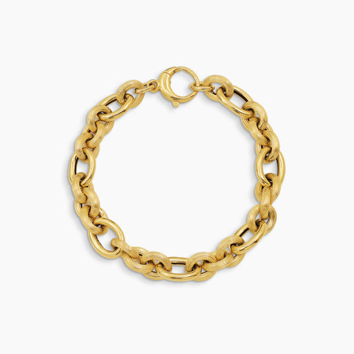 OVAL LINK BRACELET IN (SAUDI) 18K YELLOW GOLD