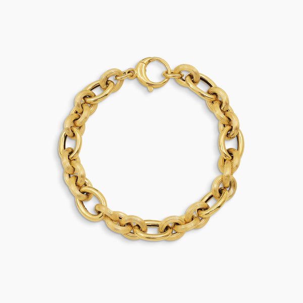 OVAL LINK BRACELET IN (SAUDI) 18K YELLOW GOLD