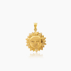 SUN FACE PENDANT IN ± 24 mm (H) X ± 18 (L) (SAUDI) 18K YELLOW, WHITE, AND ROSE GOLD