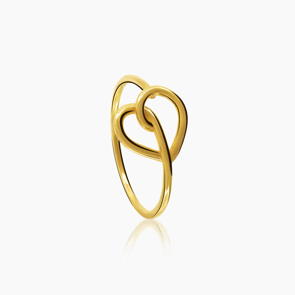 8 - INTERTWINED HEART LADIES RING (SAUDI) 18K YELLOW GOLD