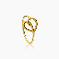 8 - INTERTWINED HEART LADIES RING (SAUDI) 18K YELLOW GOLD