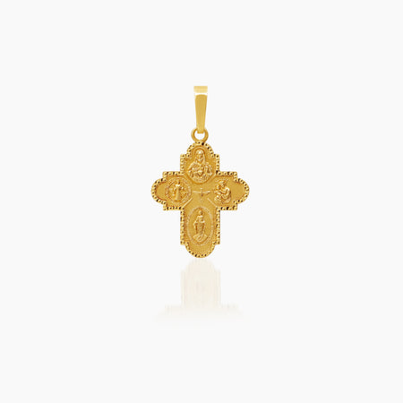 4-WAY MIRIAM CROSS PENDANT ±20 mm (H) X ±18 mm (L) IN (SPANISH) 18K YELLOW GOLD