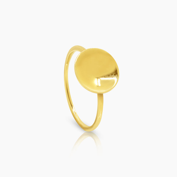 5 1/4" DISK LADIES RING IN (SAUDI) 18K YELLOW GOLD